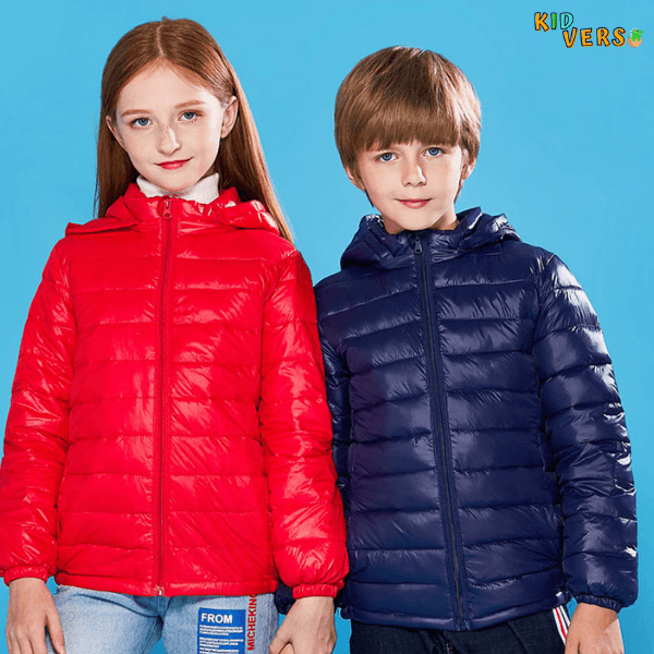 Jaqueta Puffer Infantil com Capuz Masculino Feminino