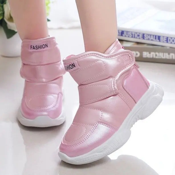 Botas de Inverno Infantil Feminina em Couro