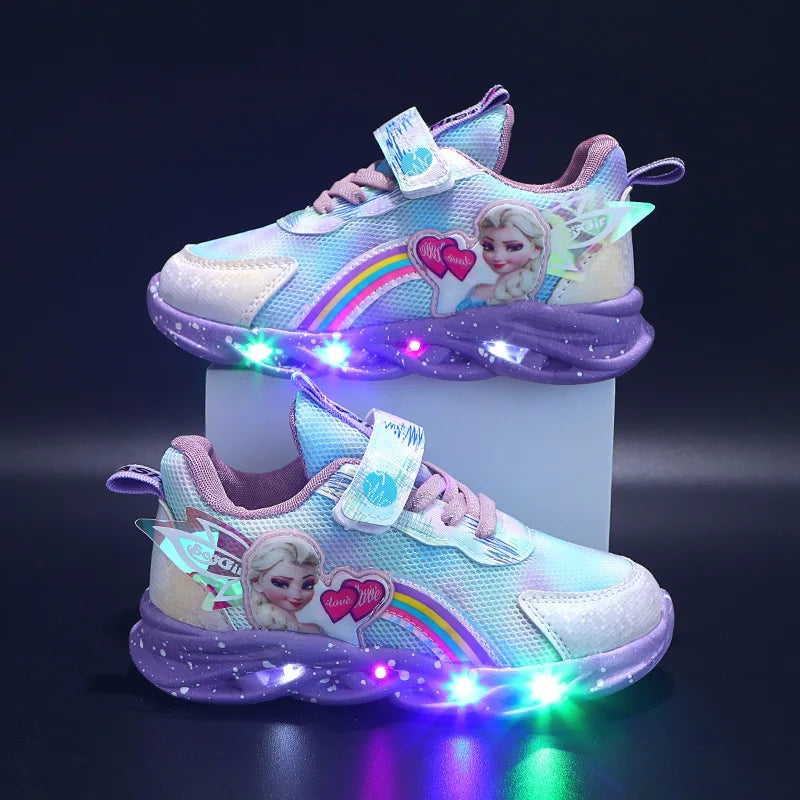 Tênis Infantil Feminino Frozen com LED