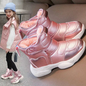 Botas de Inverno Infantil Feminina em Couro