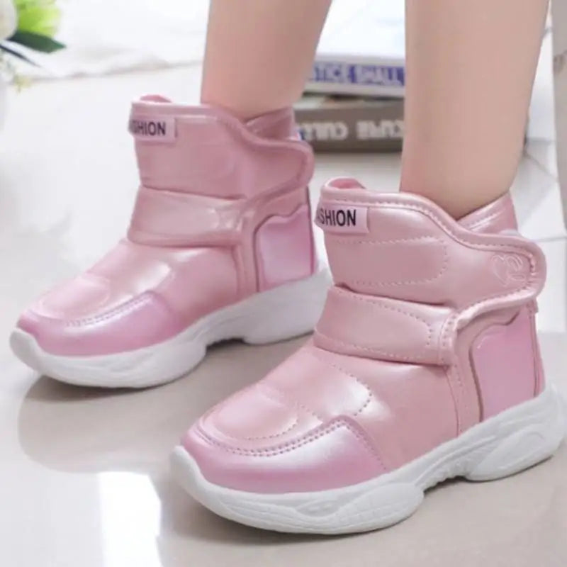 Botas de Inverno Infantil Feminina em Couro