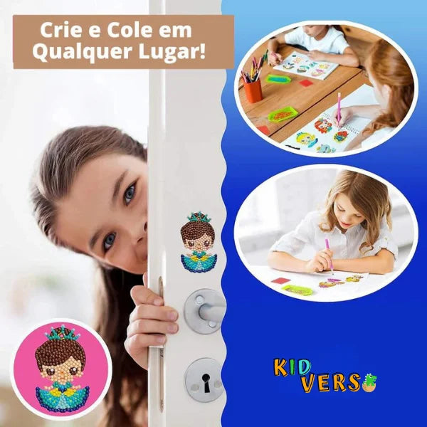 Kit Sticker Criativo Pintura com Diamantes