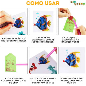 Kit Sticker Criativo Pintura com Diamantes