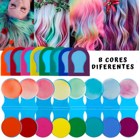 Kit Hair Chalk Kids Tinta Multicolor 8 cores