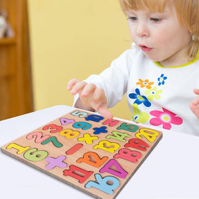 Placa de Encaixe Montessori Letras e Números