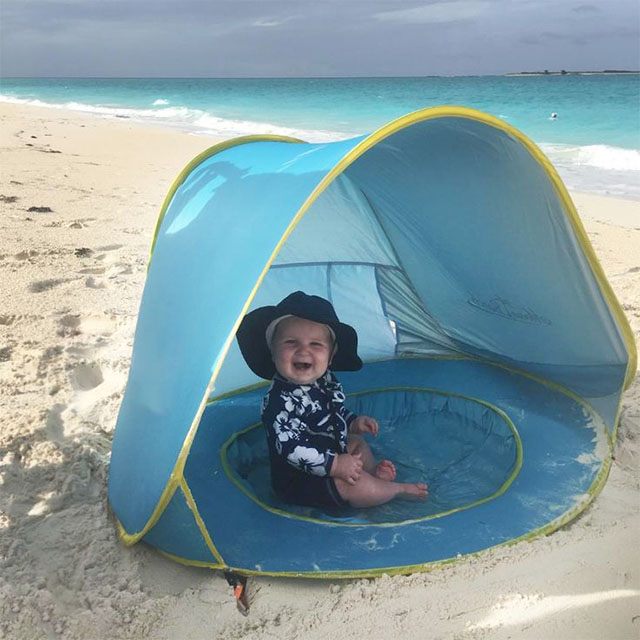 Barraca de Praia Infantil com Piscina e Proteção UV