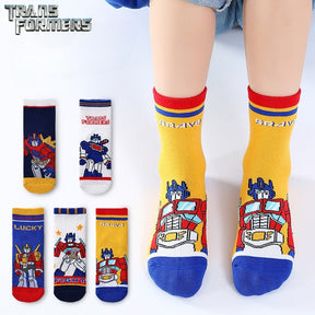 5 Pares de Meias Infantis Transformers