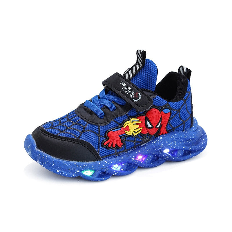 Tênis Infantil Masculino LED Homem Aranha